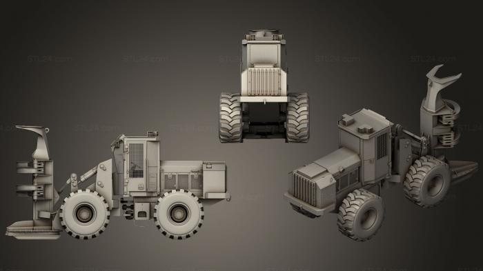 Автомобили и транспорт (Колесная Валочно-дробилка, CARS_0031) 3D модель для ЧПУ станка