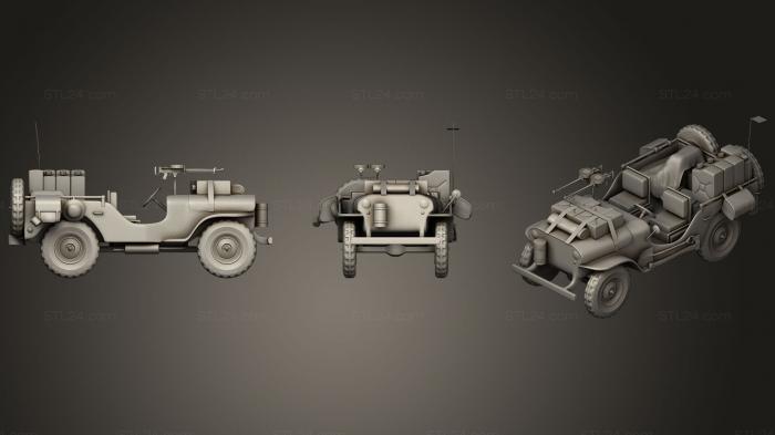 Автомобили и транспорт (Патрульный автомобиль Willys Jeep SAS в пустыне, CARS_0032) 3D модель для ЧПУ станка