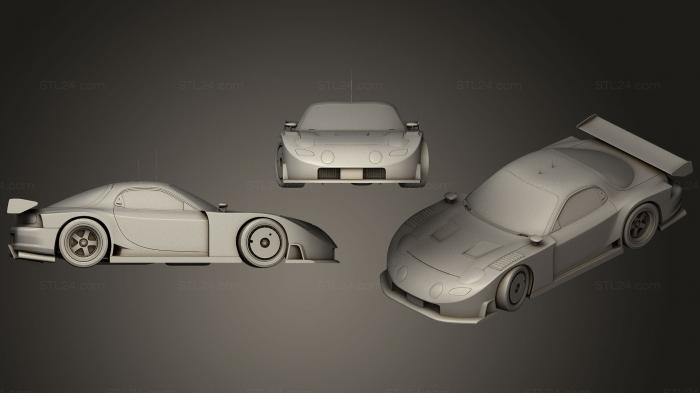 Автомобили и транспорт (1996 Mazda RX 7 FD3 S, CARS_0058) 3D модель для ЧПУ станка