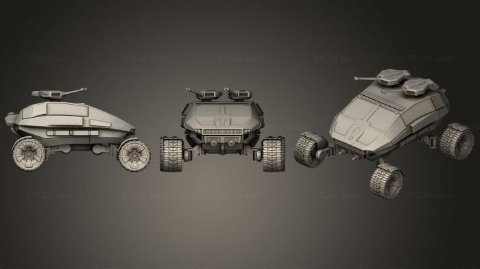 Автомобили и транспорт (Инопланетный Боевой Багги Для AS, CARS_0064) 3D модель для ЧПУ станка