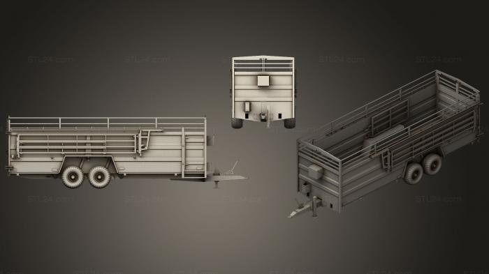 Автомобили и транспорт (Прицеп для перевозки животных, CARS_0067) 3D модель для ЧПУ станка