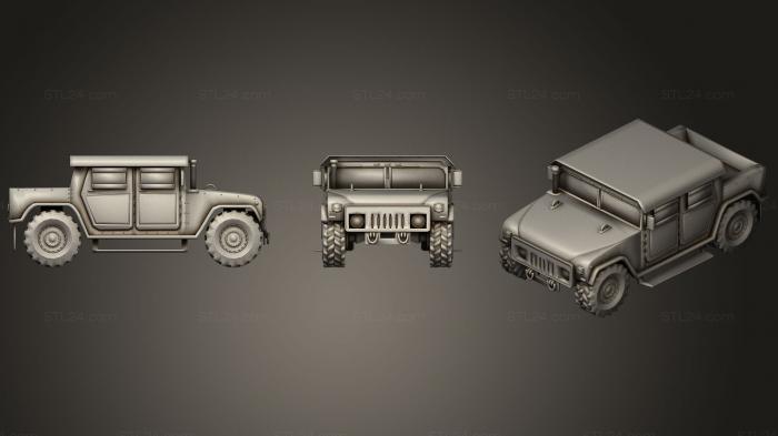 Автомобили и транспорт (Поврежденный грузовик Humvee, CARS_0132) 3D модель для ЧПУ станка