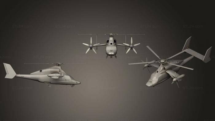 Автомобили и транспорт (Вертолет Eurocopter X3, CARS_0141) 3D модель для ЧПУ станка