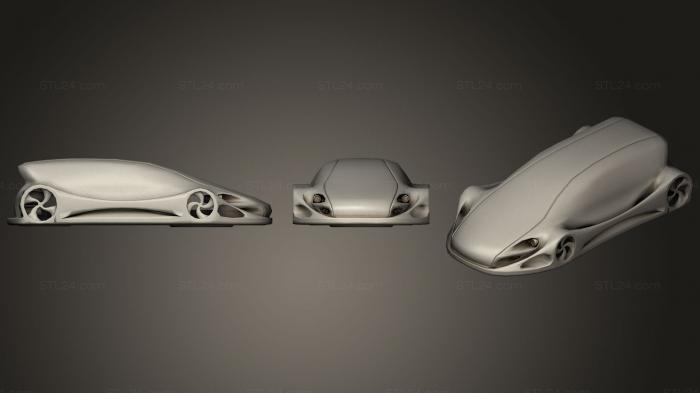 Автомобили и транспорт (Футуристический автомобиль HD 09, CARS_0184) 3D модель для ЧПУ станка