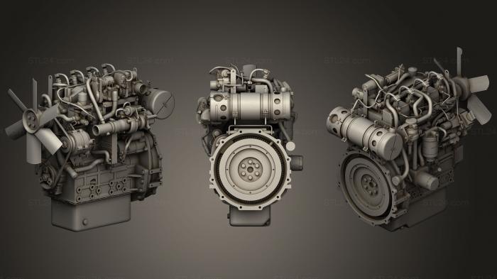 Автомобили и транспорт (Промышленный дизельный двигатель, CARS_0212) 3D модель для ЧПУ станка