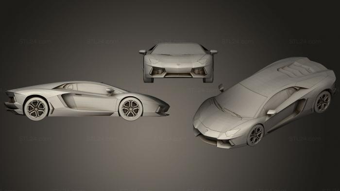 Автомобили и транспорт (Ламборгини Авентадор, CARS_0222) 3D модель для ЧПУ станка