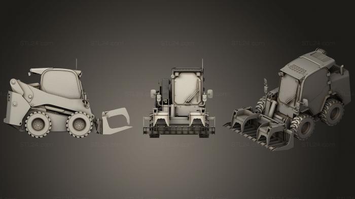 Автомобили и транспорт (Погрузчик с бортовым поворотом для бревен, CARS_0229) 3D модель для ЧПУ станка