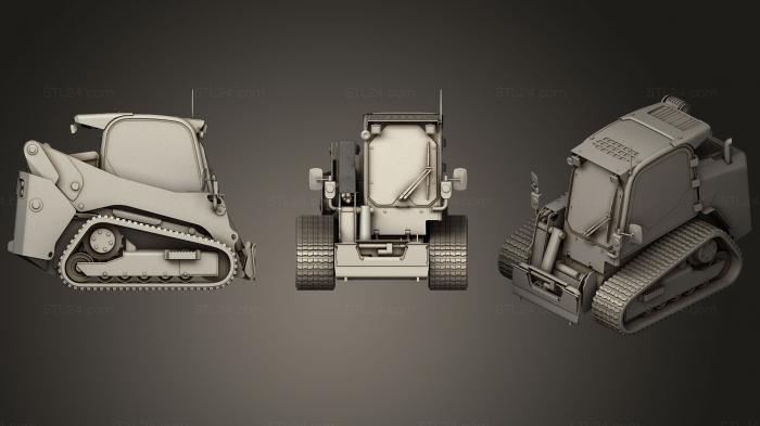 Автомобили и транспорт (Мини-погрузчик с бортовым поворотом, CARS_0250) 3D модель для ЧПУ станка