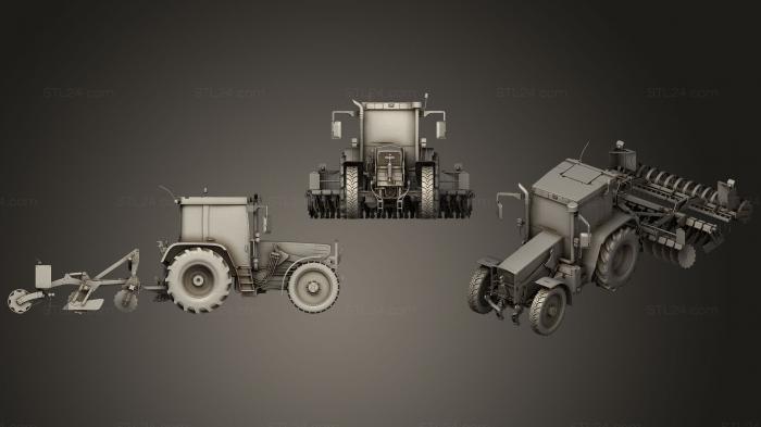 Vehicles (Tractor with Disc Harrow, CARS_0333) 3D models for cnc