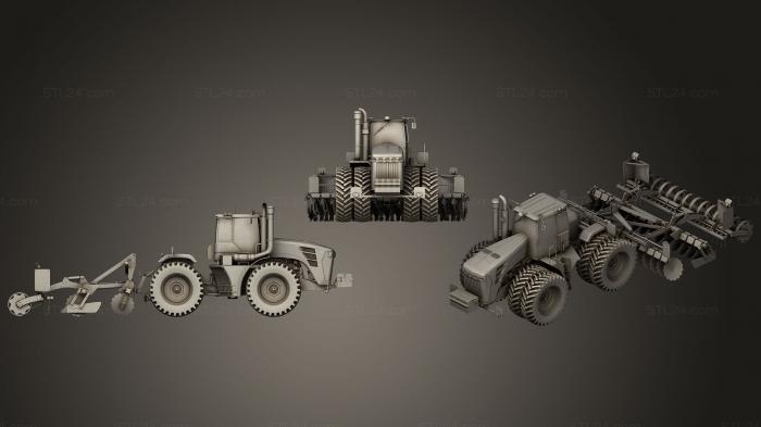 Автомобили и транспорт (Трактор с сеялкой 5, CARS_0339) 3D модель для ЧПУ станка