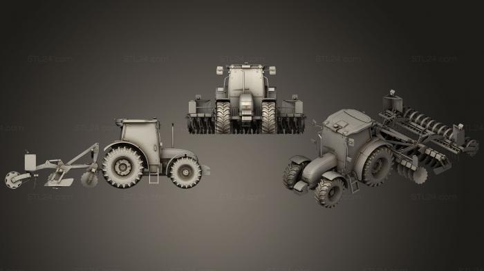 Vehicles (Tractor with Seed Drill34, CARS_0341) 3D models for cnc