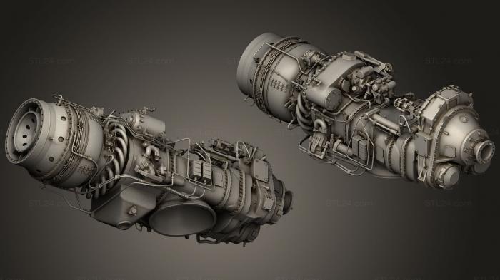 Автомобили и транспорт (Турбовинтовой двигатель Pratt amp Whitney Канада PW100, CARS_0355) 3D модель для ЧПУ станка