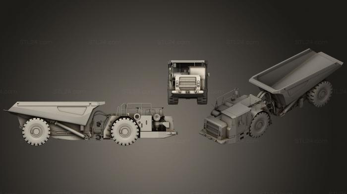 Автомобили и транспорт (Подземный Сочлененный карьерный самосвал, CARS_0360) 3D модель для ЧПУ станка