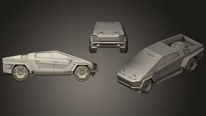 Автомобили и транспорт (Cybertruck edgerunner edition, CARS_0370) 3D модель для ЧПУ станка