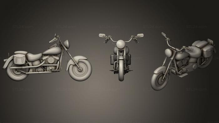 Vehicles (Harley Davidson 1990 Fat Boy, CARS_0395) 3D models for cnc