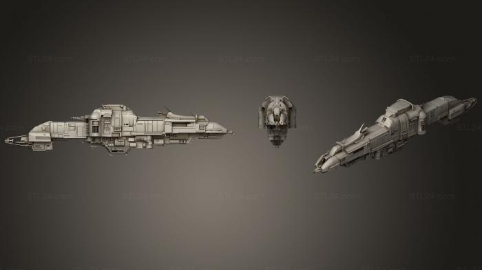 Vehicles (Midjourney cyberpunk spaceship, CARS_0403) 3D models for cnc