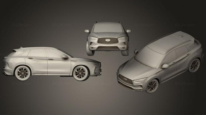 Автомобили и транспорт (2019 Infiniti QX50 КВАРЦЕВЫЙ, CARS_0449) 3D модель для ЧПУ станка