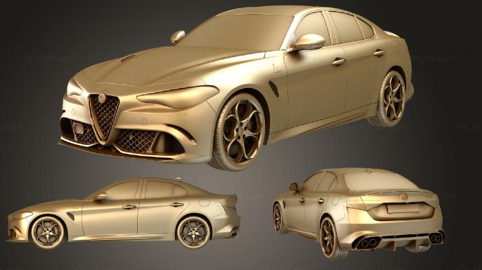 Автомобили и транспорт (Альфа Ромео Джулия 2016 hipoly, CARS_0464) 3D модель для ЧПУ станка