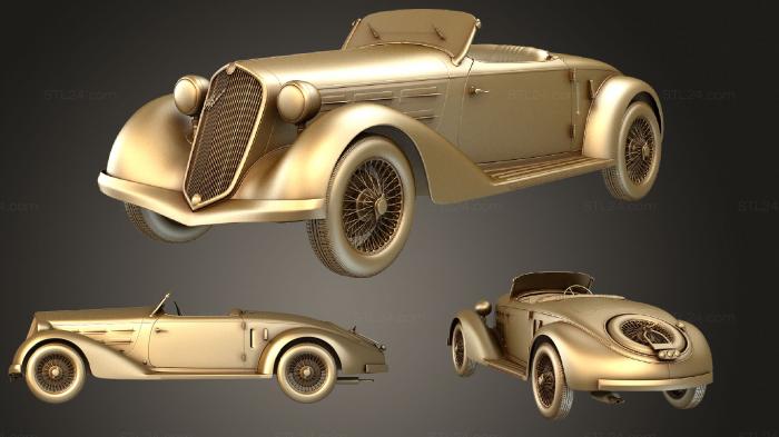 Автомобили и транспорт (Alfa Romeo 6C 2300 S Touring Пескара Спайдер 1935, CARS_0465) 3D модель для ЧПУ станка