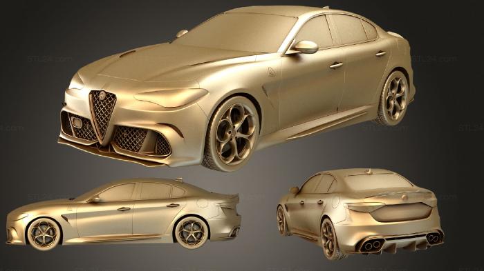 Автомобили и транспорт (Alfa Romeo Giulia (Mk3) Quadrifoglio Hq Интерьер 2016, CARS_0480) 3D модель для ЧПУ станка
