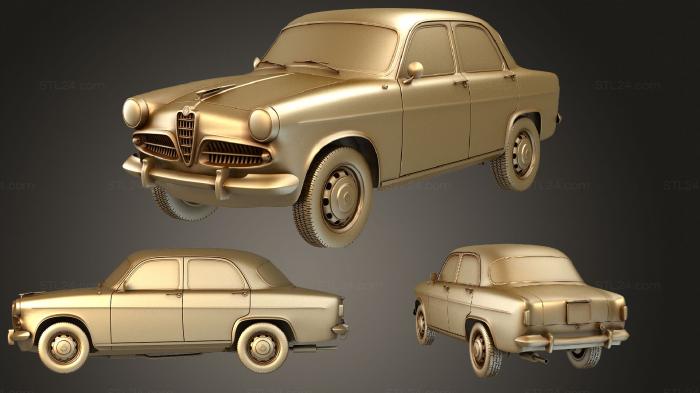 Автомобили и транспорт (Alfa Romeo Giulietta (Mk1) (750) berlina 1955, CARS_0481) 3D модель для ЧПУ станка