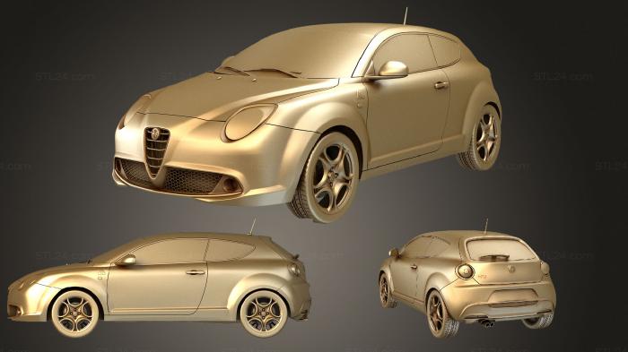 Автомобили и транспорт (Alfa Romeo Mito (Mk1f) (955) Квадрифольо Верде 2014, CARS_0489) 3D модель для ЧПУ станка