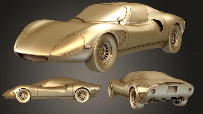 Автомобили и транспорт (Alfa Romeo 33 Stradale, CARS_0498) 3D модель для ЧПУ станка