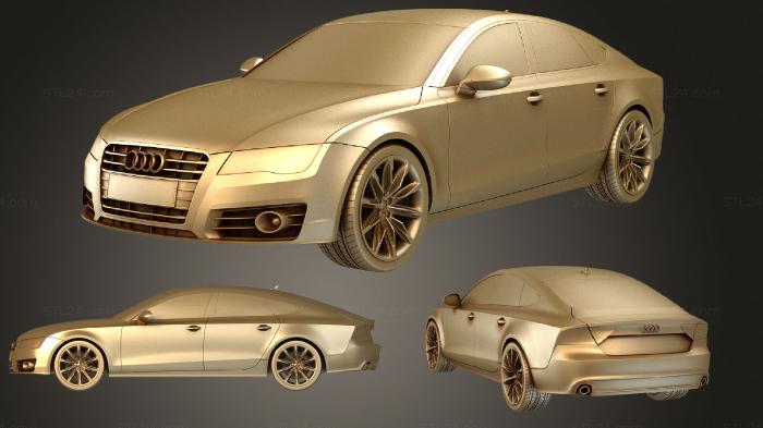 Автомобили и транспорт (Audi A7 Sportback 2011, CARS_0556) 3D модель для ЧПУ станка