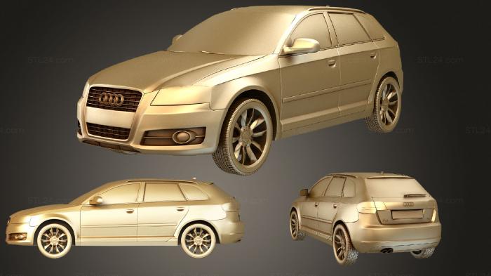 Автомобили и транспорт (Audi A3 sportback 2010, CARS_0566) 3D модель для ЧПУ станка