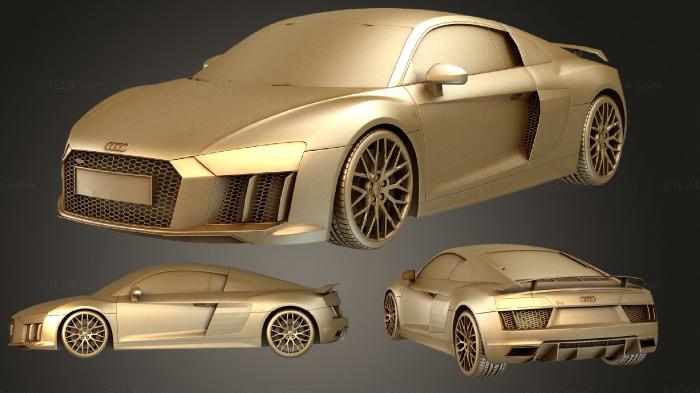 Автомобили и транспорт (Комплект Audi R8 V10 Plus 2016, CARS_0604) 3D модель для ЧПУ станка