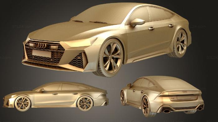 Автомобили и транспорт (Audi RS7 Sportback 2020, CARS_0616) 3D модель для ЧПУ станка