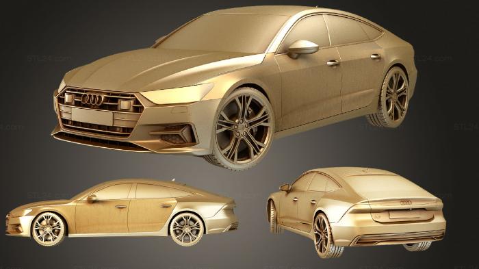 Автомобили и транспорт (Audi A7 2018, CARS_0636) 3D модель для ЧПУ станка