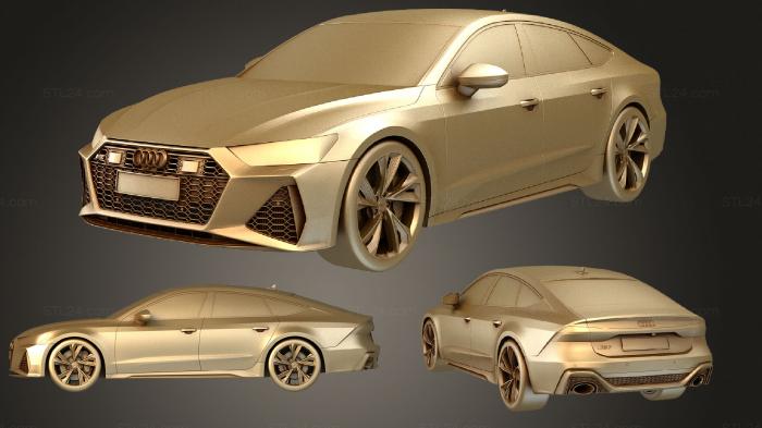 Автомобили и транспорт (Audi RS7 Sportback 2020, CARS_0658) 3D модель для ЧПУ станка