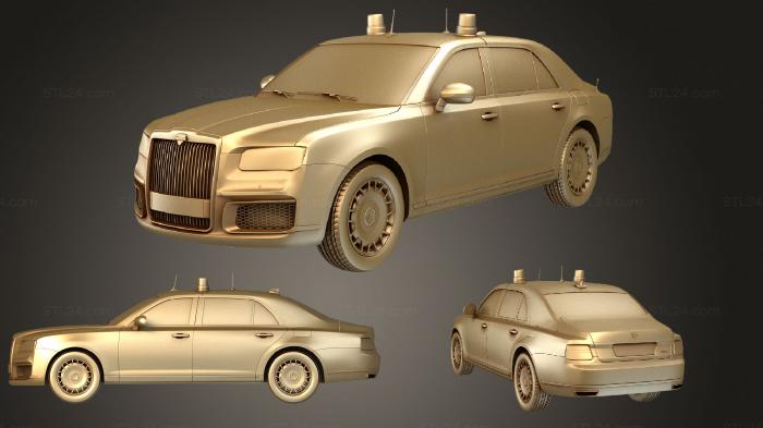 Автомобили и транспорт (Aurus Senat (4123) седан Гвардии 2018, CARS_0672) 3D модель для ЧПУ станка