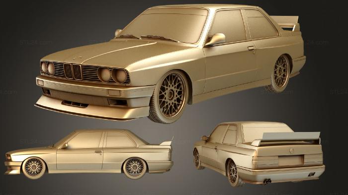 Автомобили и транспорт (BMW 3 серии (Mk2) (E30) купе M3 DTM 1986, CARS_0735) 3D модель для ЧПУ станка