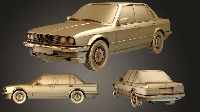 Автомобили и транспорт (BMW 3 серии E30 седан 1990, CARS_0738) 3D модель для ЧПУ станка