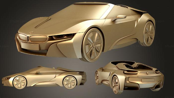 Автомобили и транспорт (Концепт BMW i8 Spyder 2012 комплект, CARS_0784) 3D модель для ЧПУ станка