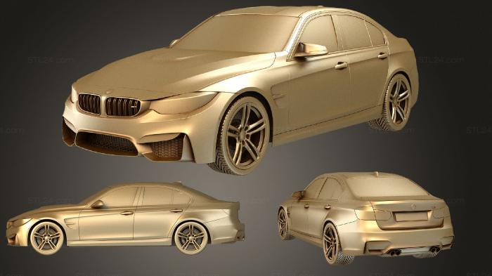 Автомобили и транспорт (BMW M3 F30 Седан 2015 комплект, CARS_0791) 3D модель для ЧПУ станка
