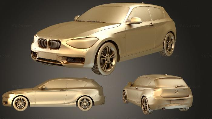 Автомобили и транспорт (BMW 1 3 двери 2013 комплект, CARS_0820) 3D модель для ЧПУ станка