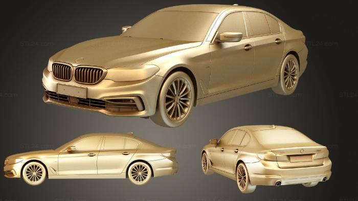 Автомобили и транспорт (BMW 5 серии Роскошной линейки 2017C1, CARS_0829) 3D модель для ЧПУ станка