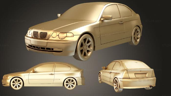Автомобили и транспорт (BMW компактная текстура HY poly scena, CARS_0843) 3D модель для ЧПУ станка