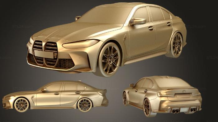 Автомобили и транспорт (BMW M3 Competition G80 2021, CARS_0849) 3D модель для ЧПУ станка