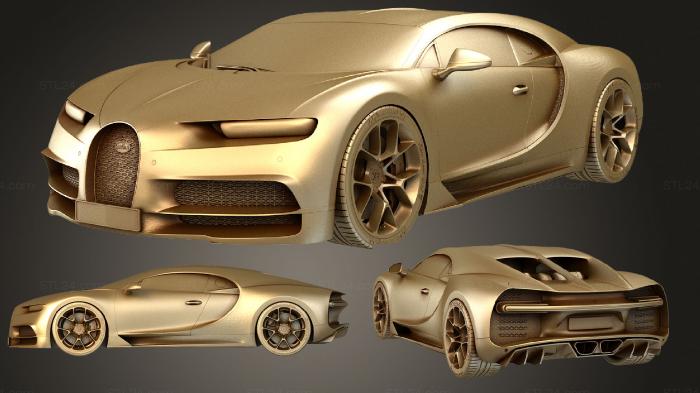 Автомобили и транспорт (Bugatti Chiron 2017 ext high, CARS_0889) 3D модель для ЧПУ станка