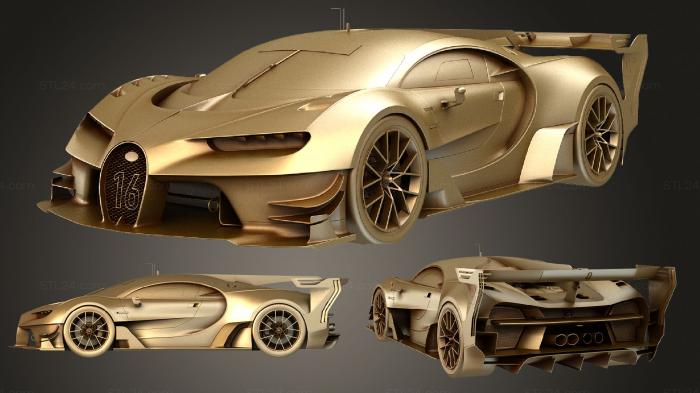 Автомобили и транспорт (Комплект Bugatti Vision Gran Turismo Concept 2015, CARS_0895) 3D модель для ЧПУ станка