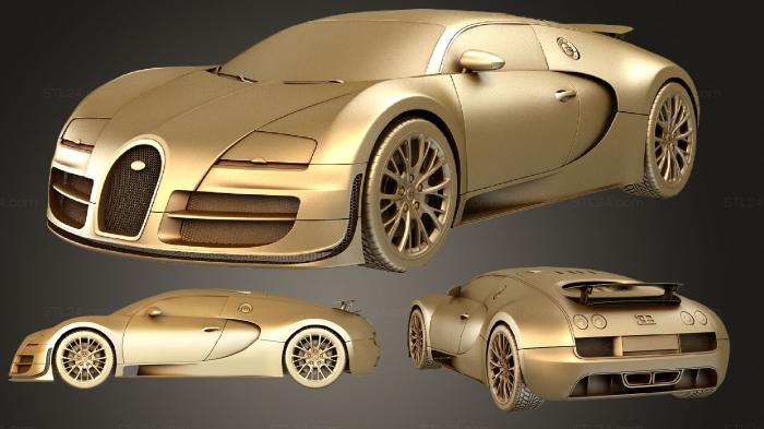 Автомобили и транспорт (Bugatti veyron super sport hipoly, CARS_0900) 3D модель для ЧПУ станка