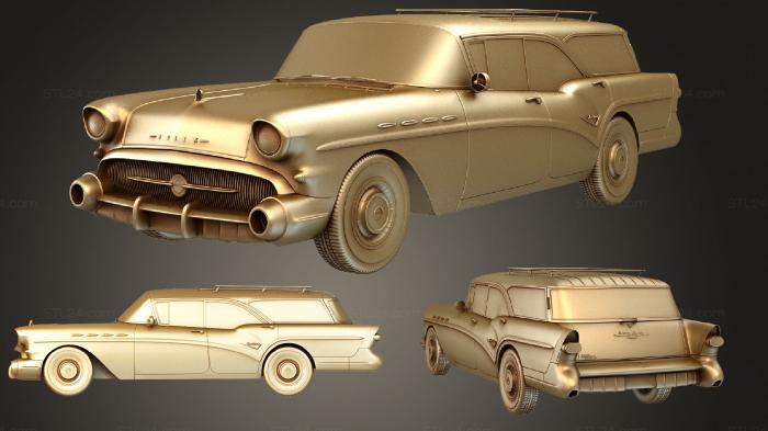 Автомобили и транспорт (Buick Century (Mk1) Универсал Кабальеро 1957 года выпуска, CARS_0903) 3D модель для ЧПУ станка