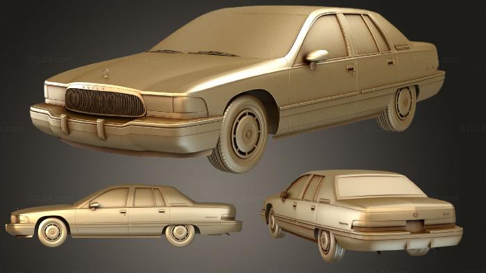 Автомобили и транспорт (Buick Roadmaster седан 1991 года выпуска, CARS_0915) 3D модель для ЧПУ станка