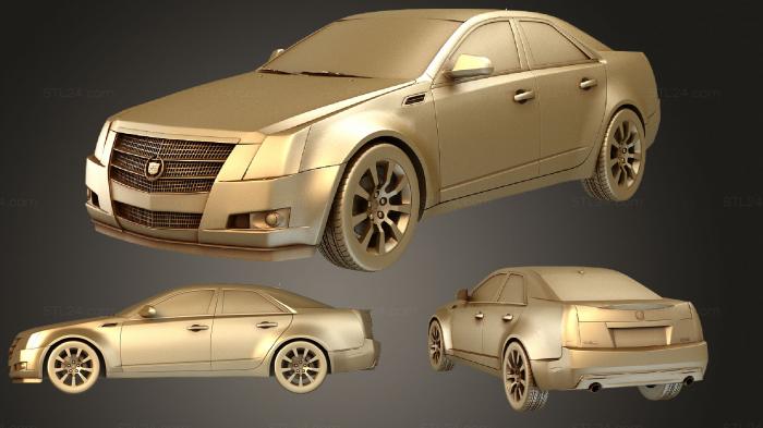 Автомобили и транспорт (Cadillac CTS (Mk2) седан 2007, CARS_0933) 3D модель для ЧПУ станка