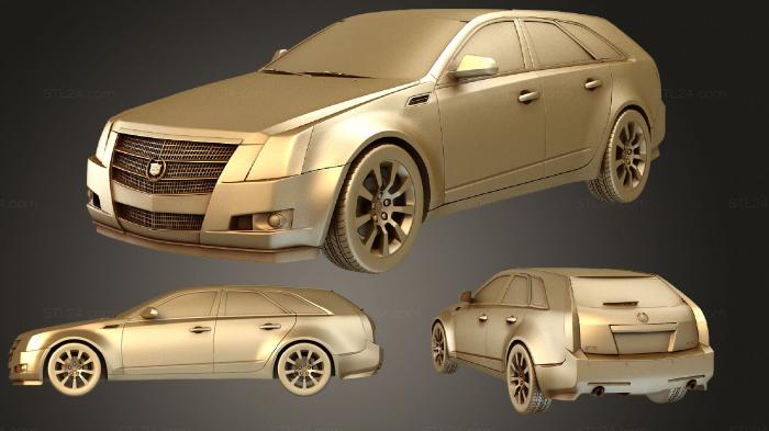 Автомобили и транспорт (Cadillac CTS (Mk2) спортивный универсал 2009, CARS_0935) 3D модель для ЧПУ станка