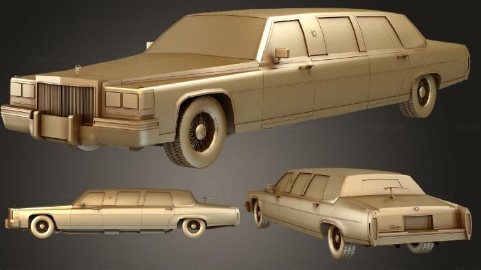 Автомобили и транспорт (Кадиллак Флитвуд лимузин 1986, CARS_0946) 3D модель для ЧПУ станка